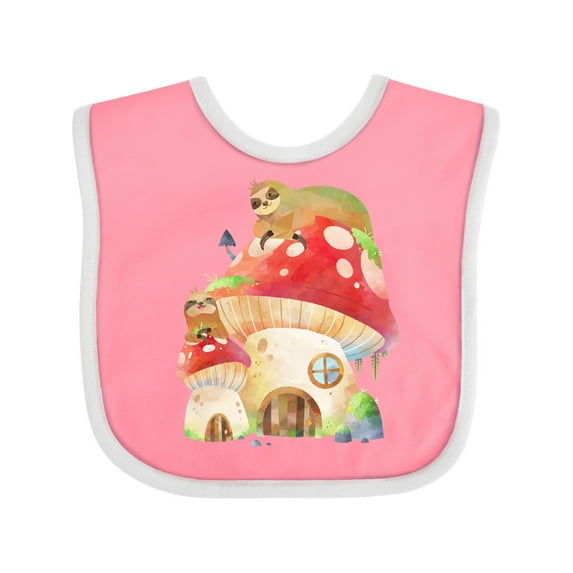 Inktastic Mushroom Cottage Boys or Girls Baby Bib