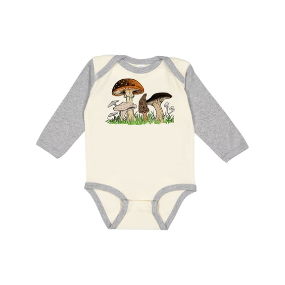 Inktastic Mushroom Hunting for Morel Mushroom Boys or Girls Long Sleeve Baby Bodysuit