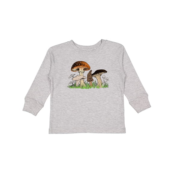 Inktastic Mushroom Hunting for Morel Mushroom Boys or Girls Long Sleeve Toddler T-Shirt