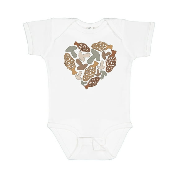 Inktastic Mushrooms and Morels in a Heart Shape Boys or Girls Baby Bodysuit