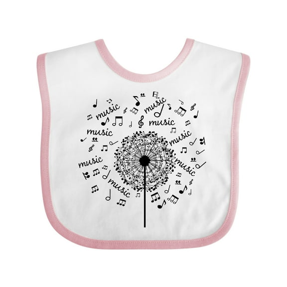 Inktastic Music Dandelion Musical Boys or Girls Baby Bib