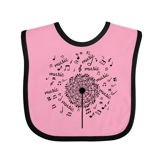 Inktastic Music Dandelion Musical Boys or Girls Baby Bib