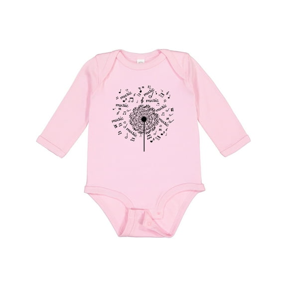 Inktastic Music Dandelion Musical Boys or Girls Long Sleeve Baby Bodysuit