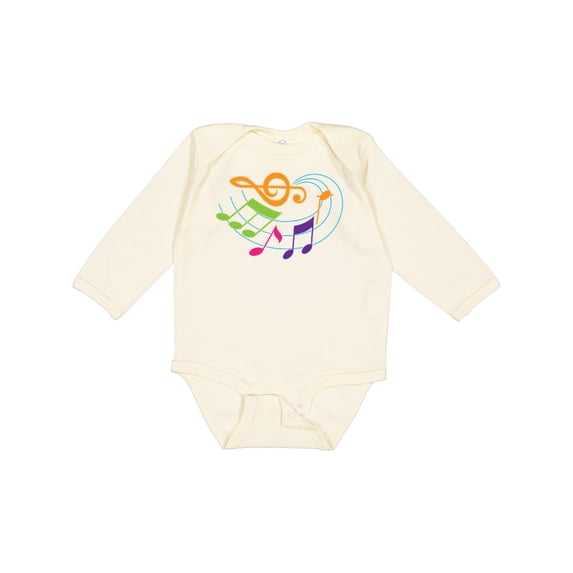 Inktastic Music Notes Musical Boys or Girls Long Sleeve Baby Bodysuit