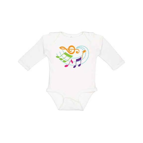 Inktastic Music Notes Musical Boys or Girls Long Sleeve Baby Bodysuit