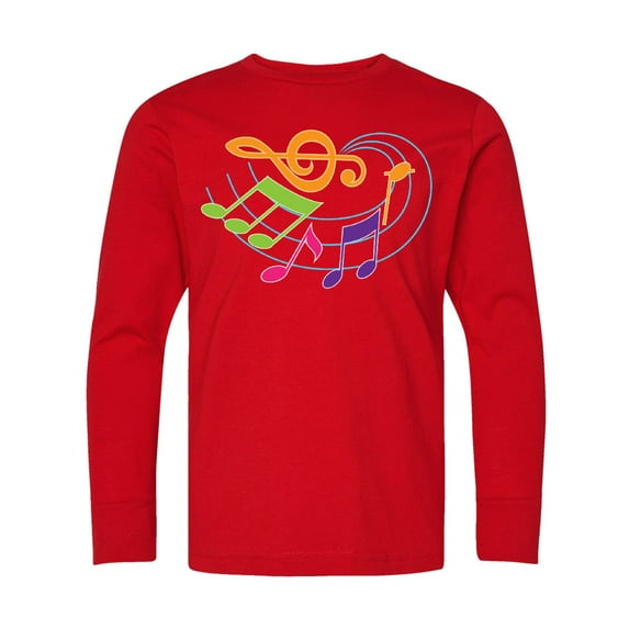 Inktastic Music Notes Musical Long Sleeve Youth T-Shirt