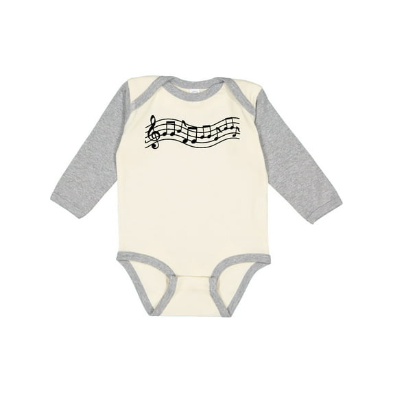 Inktastic Music Staff Musical Boys or Girls Long Sleeve Baby Bodysuit