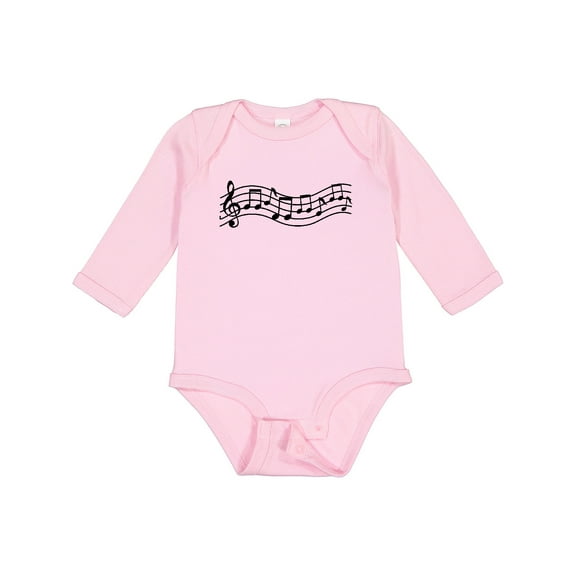 Inktastic Music Staff Musical Boys or Girls Long Sleeve Baby Bodysuit