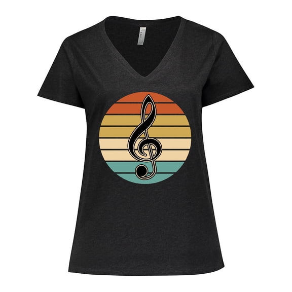 Inktastic Music Treble Clef Marching Band Women's Plus Size V-Neck T-Shirt