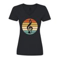 thumbnail image 1 of Inktastic Music Treble Clef Marching Band Women's V-Neck T-Shirt, 1 of 5
