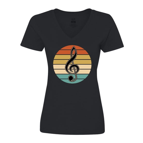 Inktastic Music Treble Clef Marching Band Women's V-Neck T-Shirt