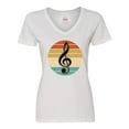 thumbnail image 1 of Inktastic Music Treble Clef Marching Band Women's V-Neck T-Shirt, 1 of 5