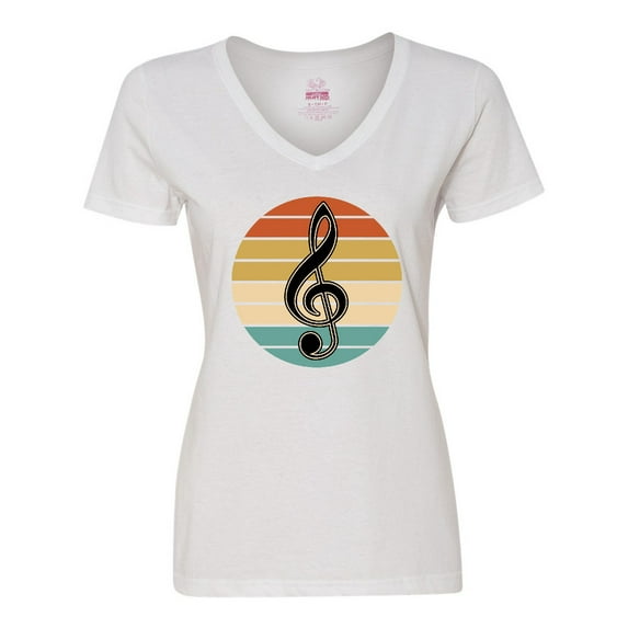 Inktastic Music Treble Clef Marching Band Women's V-Neck T-Shirt