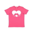 thumbnail image 1 of Inktastic Mustache Heart Youth T-Shirt, 1 of 5