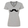 thumbnail image 1 of Inktastic Mustache Women's V-Neck T-Shirt, 1 of 5