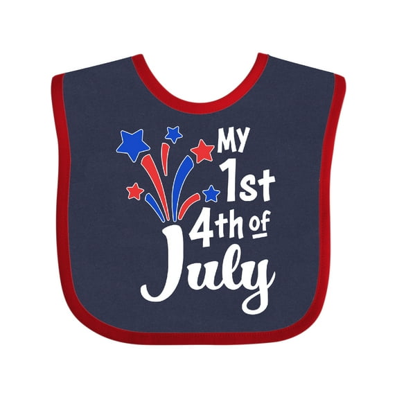 Inktastic My 1st 4th of July Fireworks Boys or Girls Baby Bib