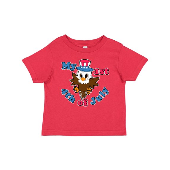 Inktastic My 1st 4th of July with Baby Eagle Wearing Patriotic Hat Boys or Girls Baby T-Shirt