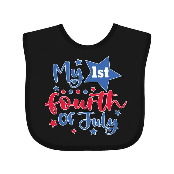 Inktastic My 1st 4th of July with Stars Boys or Girls Baby Bib