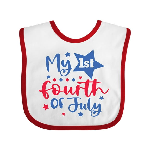 Inktastic My 1st 4th of July with Stars Boys or Girls Baby Bib