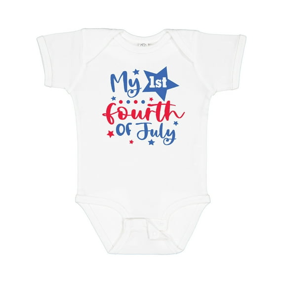 Inktastic My 1st 4th of July with Stars Boys or Girls Baby Bodysuit