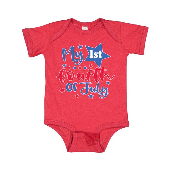 Inktastic My 1st 4th of July with Stars Boys or Girls Baby Bodysuit