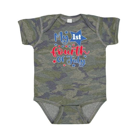 Inktastic My 1st 4th of July with Stars Boys or Girls Baby Bodysuit