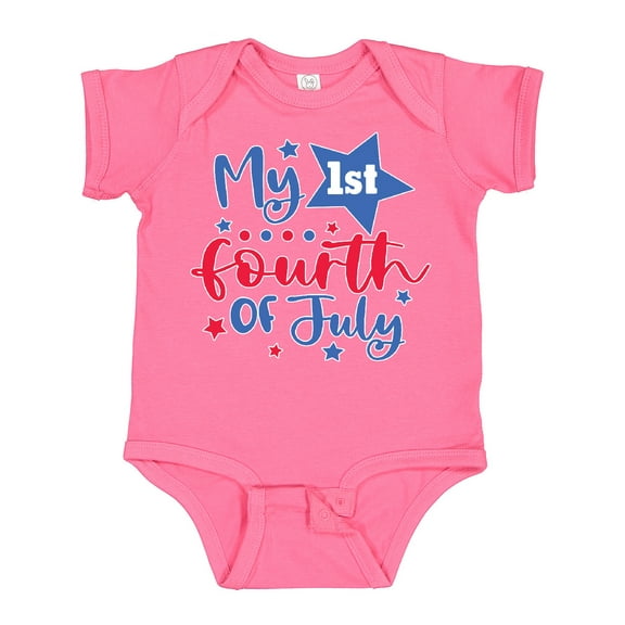 Inktastic My 1st 4th of July with Stars Boys or Girls Baby Bodysuit