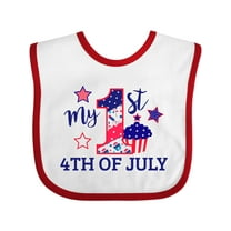 Inktastic My 1st 4th of July with Stars and Cupcake Boys or Girls Baby Bib