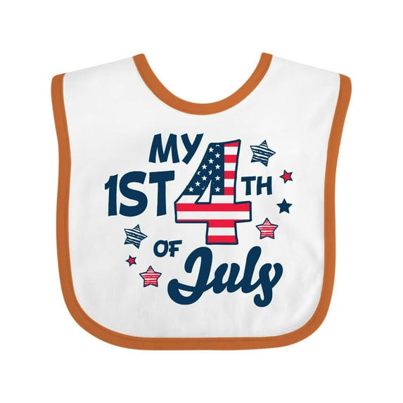 Inktastic My 1st 4th of July with Striped Stars Boys or Girls Baby Bib