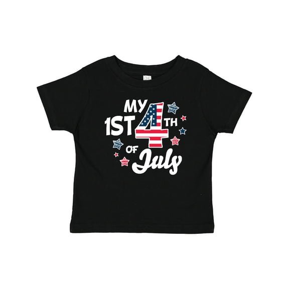 Inktastic My 1st 4th of July with Striped Stars Boys or Girls Baby T-Shirt