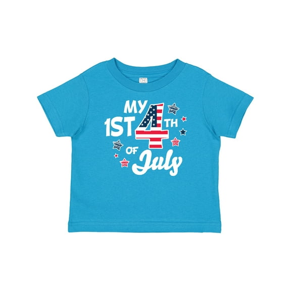 Inktastic My 1st 4th of July with Striped Stars Boys or Girls Baby T-Shirt