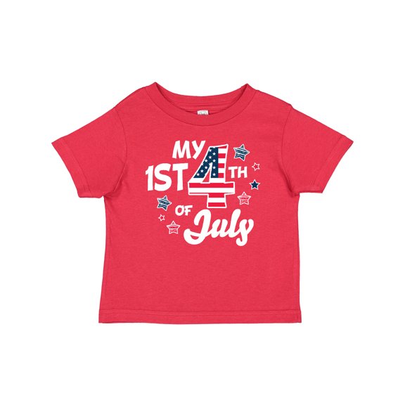 Inktastic My 1st 4th of July with Striped Stars Boys or Girls Baby T-Shirt