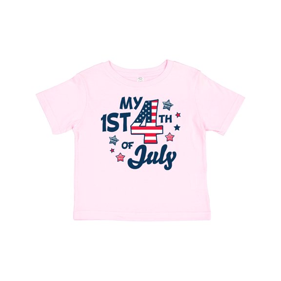 Inktastic My 1st 4th of July with Striped Stars Boys or Girls Baby T-Shirt