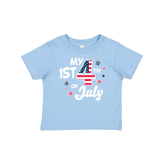 Inktastic My 1st 4th of July with Striped Stars Boys or Girls Baby T-Shirt