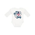 thumbnail image 1 of Inktastic My 1st 4th of July with Striped Stars Boys or Girls Long Sleeve Baby Bodysuit, 1 of 5