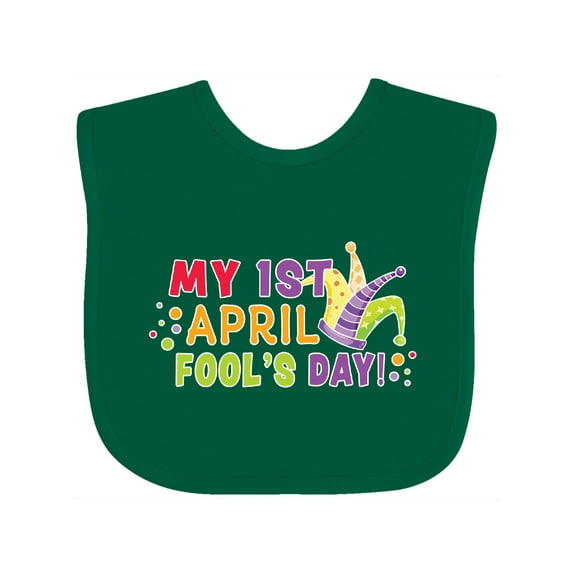 Inktastic My 1st April Fools Day with Jester Hat Boys or Girls Baby Bib