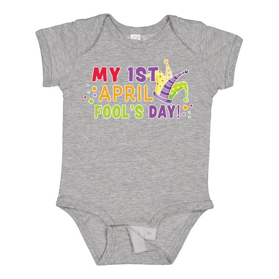 Inktastic My 1st April Fools Day with Jester Hat Boys or Girls Baby Bodysuit