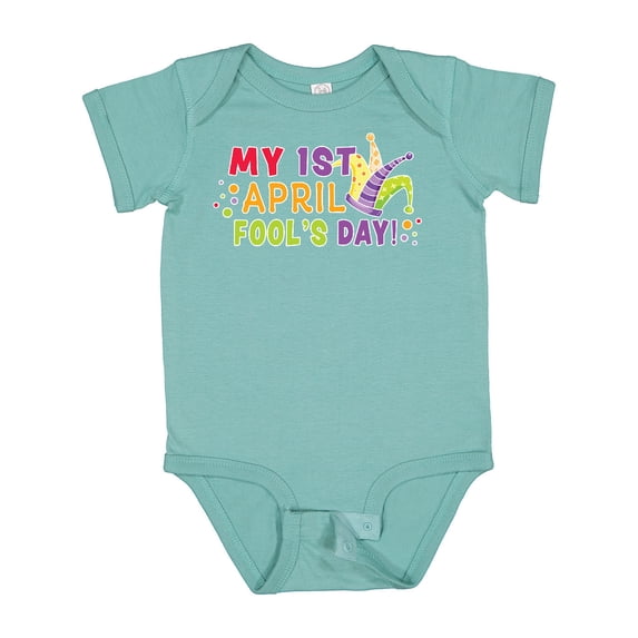 Inktastic My 1st April Fools Day with Jester Hat Boys or Girls Baby Bodysuit