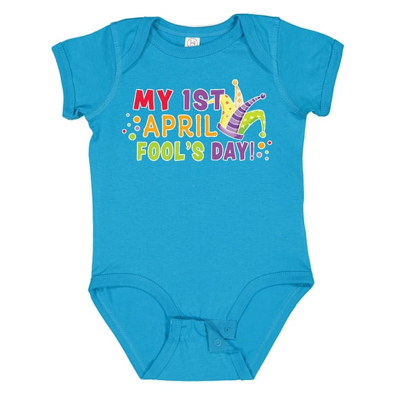 Inktastic My 1st April Fools Day with Jester Hat Boys or Girls Baby Bodysuit