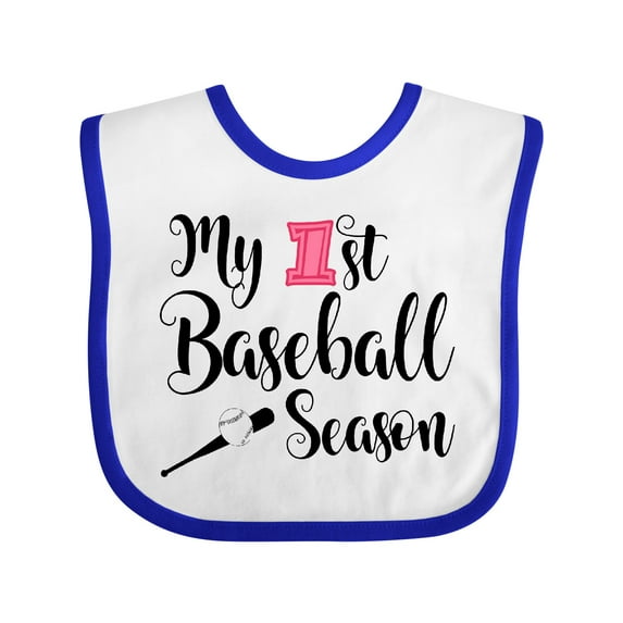 Inktastic My 1st Baseball Season Girls Baby Bib