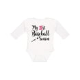 thumbnail image 1 of Inktastic My 1st Baseball Season Girls Long Sleeve Baby Bodysuit, 1 of 5