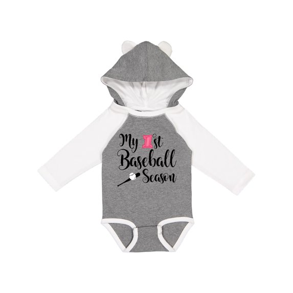 Inktastic My 1st Baseball Season Girls Long Sleeve Baby Bodysuit