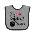 thumbnail image 1 of Inktastic My 1st Basketball Season Girls Baby Bib, 1 of 4