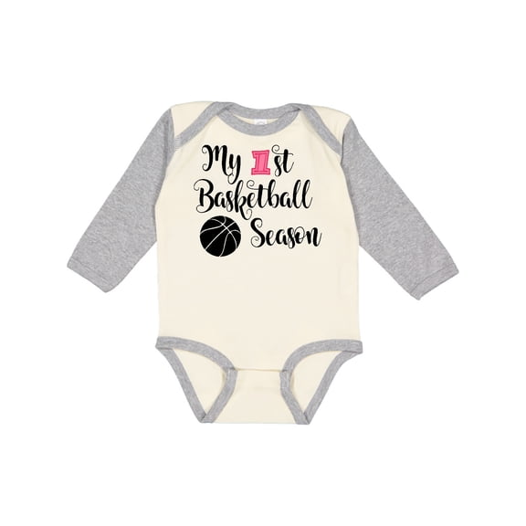 Inktastic My 1st Basketball Season Girls Long Sleeve Baby Bodysuit