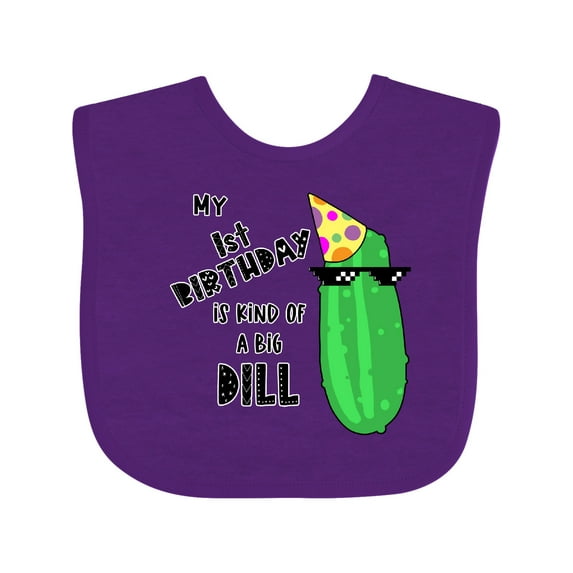 Inktastic My 1st Birthday is Kind of a Big Dill Pickle in Sunglasses Boys or Girls Baby Bib