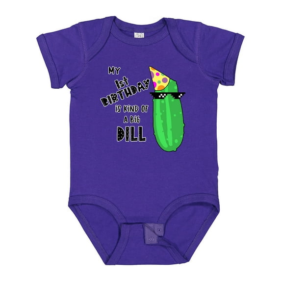 Inktastic My 1st Birthday is Kind of a Big Dill Pickle in Sunglasses Boys or Girls Baby Bodysuit