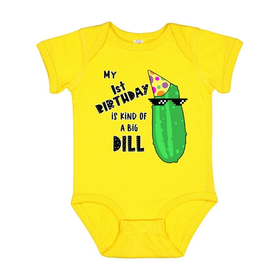 Inktastic My 1st Birthday is Kind of a Big Dill Pickle in Sunglasses Boys or Girls Baby Bodysuit