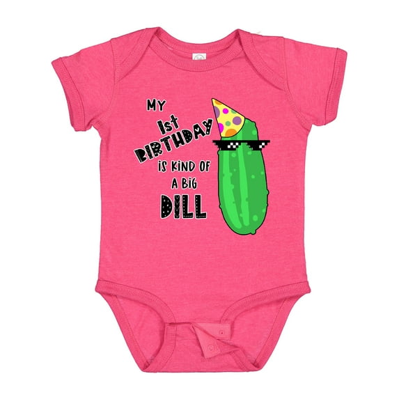 Inktastic My 1st Birthday is Kind of a Big Dill Pickle in Sunglasses Boys or Girls Baby Bodysuit