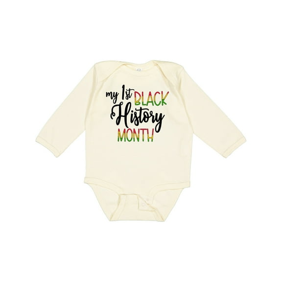 Inktastic My 1st Black History Month Boys or Girls Long Sleeve Baby Bodysuit