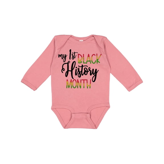 Inktastic My 1st Black History Month Boys or Girls Long Sleeve Baby Bodysuit